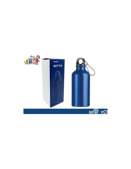 8087 BORRACCIA ALLUMINIO CON MOSCHETTONE 500 ML COLORI ASSORTITI