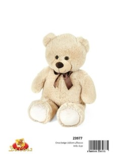 23977 MAXI ORSO MR WHITE CON FIOCCO BEIGE H 60